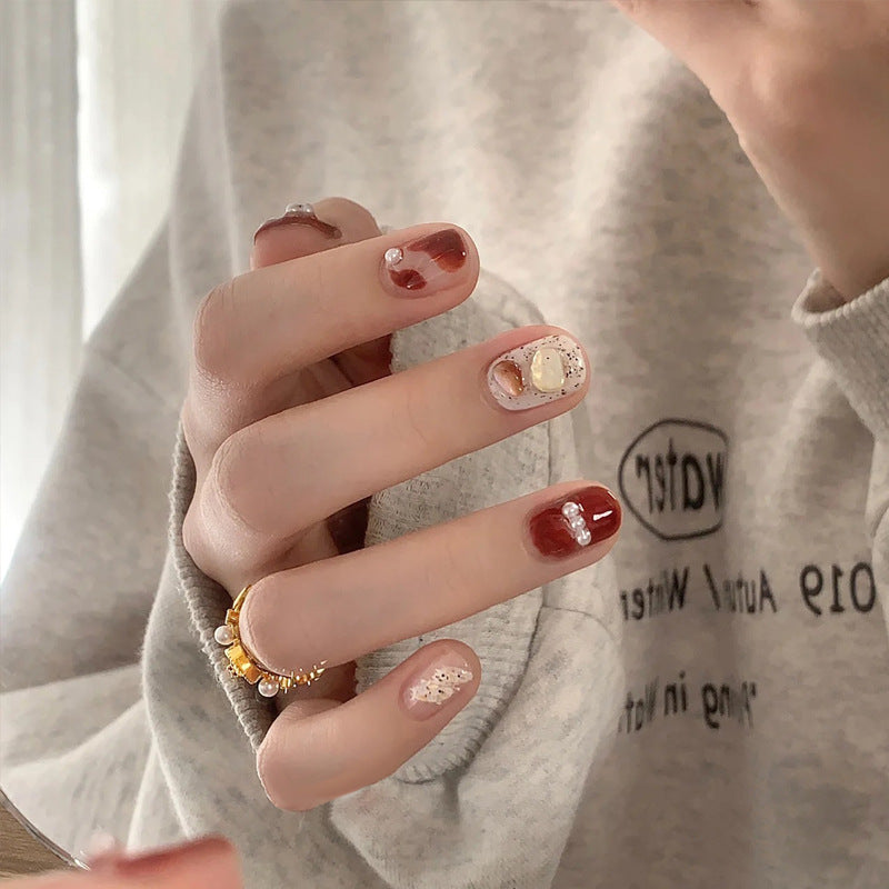 ネイルチップ ミディアム オーバル 人気 3d マグネット デザイン ファッション1029