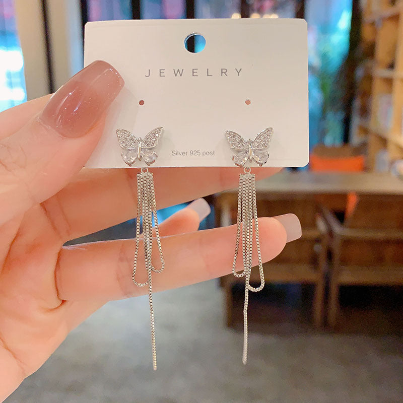 チェーンピアス K18 ピアス ロングアメリカンピアス アクセサリー銀色012