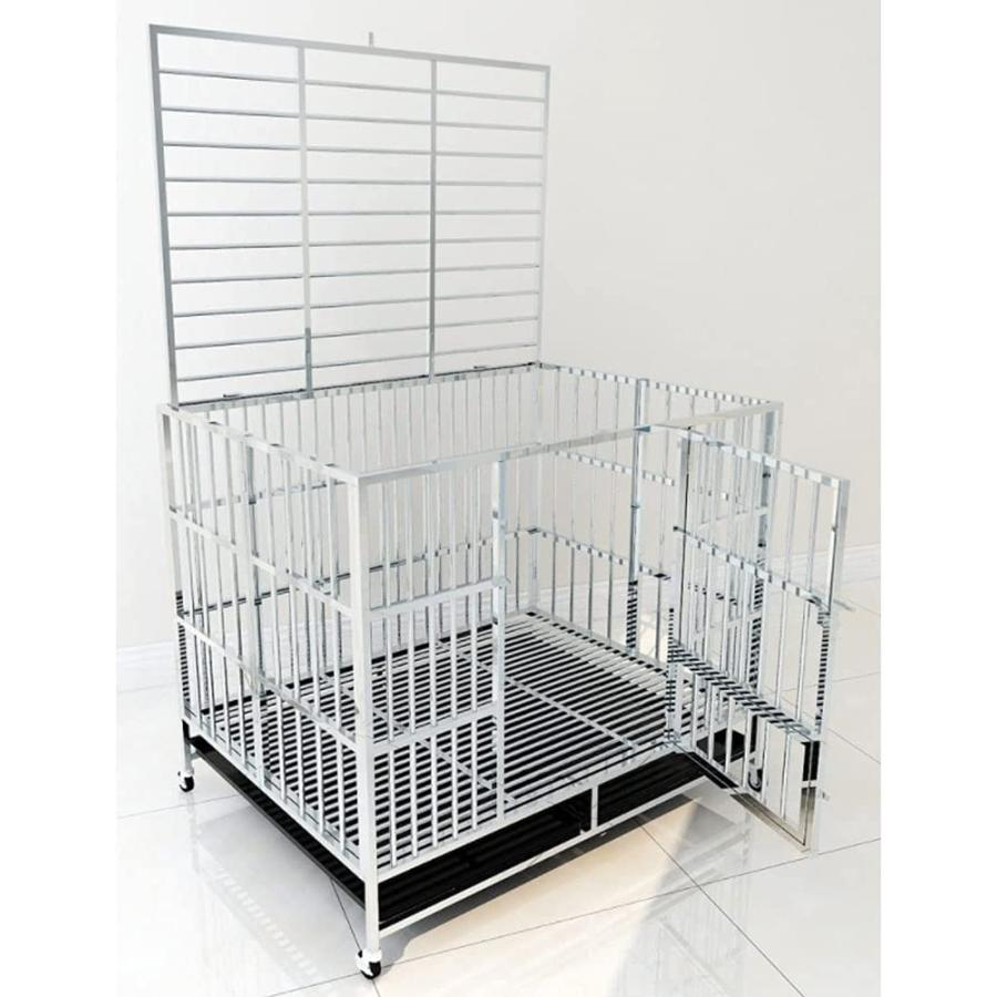 犬用ケージ 犬小屋 犬用ケージ 大型犬ケージ あらゆる種類のペットの犬と猫に適したステンレス製の犬用ケージ、大型犬と犬用ケージ ペットショップのケージ