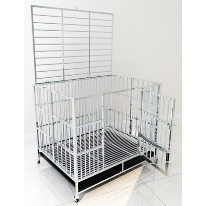 犬用ケージ 犬小屋 犬用ケージ 大型犬ケージ あらゆる種類のペットの犬と猫に適したステンレス製の犬用ケージ、大型犬と犬用ケージ ペットショップのケージ