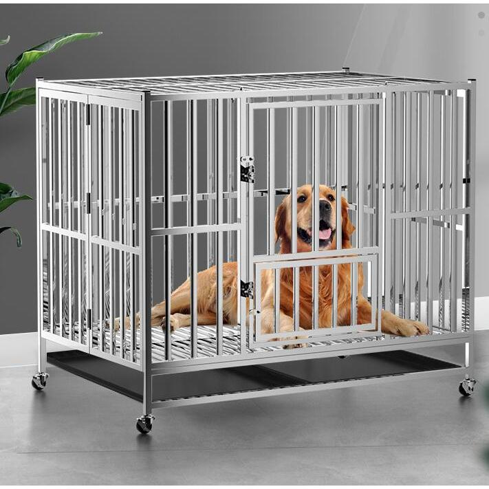 犬用ケージ 犬小屋 犬用ケージ 大型犬ケージ あらゆる種類のペットの犬と猫に適したステンレス製の犬用ケージ、大型犬と犬用ケージ ペットショップのケージ