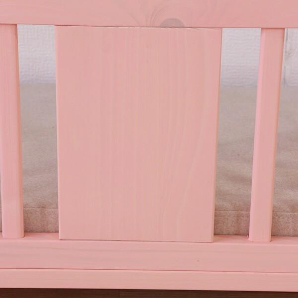 ドッグベッド マット付 Mサイズ ピンク 木製 天然塗料 アクアクリーンマット付