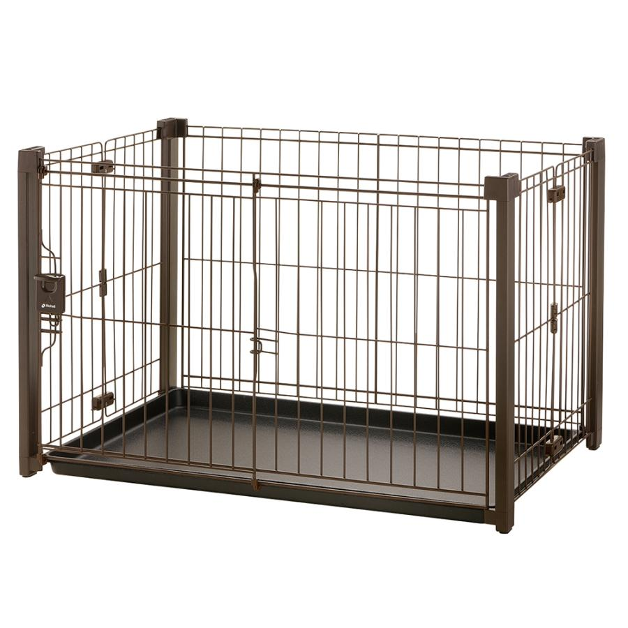 リッチェル　折りたたみアルミサークル　９０ー６０　ブラウン　１８０サイズ